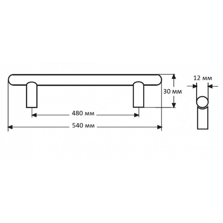 Ручки для меблів DR 10A/480 G2 ХРОМ